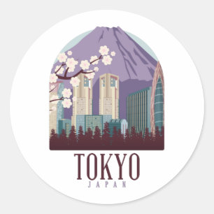 Tokyo Japan Japan Vintage Travel Classic Round Sticker
