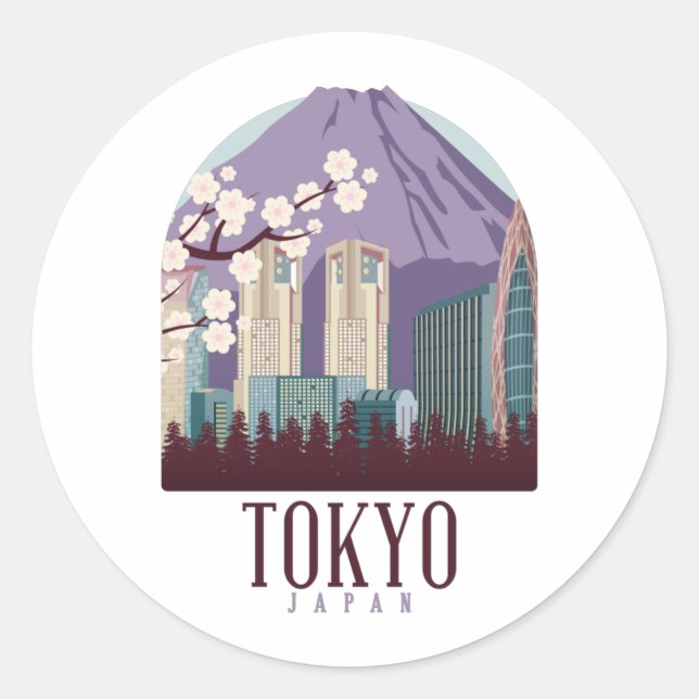 Tokyo Japan Japan Vintage Travel  Classic Round Sticker (Front)