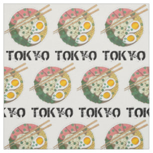 Tokyo Japan Japanese City Food Ramen Noodle Soup Fabric