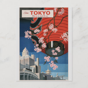 Tokyo Japan Japanese Vintage Travel Poster Postcard
