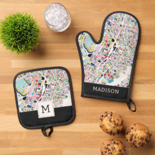 Tokyo Japan Map Oven Mitt & Pot Holder Set
