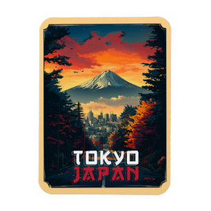 Tokyo, Japan : Mount Fuji and Cityscape Magnet