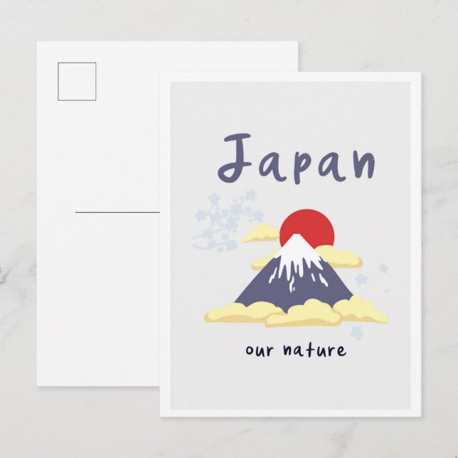 Tokyo Japan Mountain Vintage Travel Postcard (Front/Back)