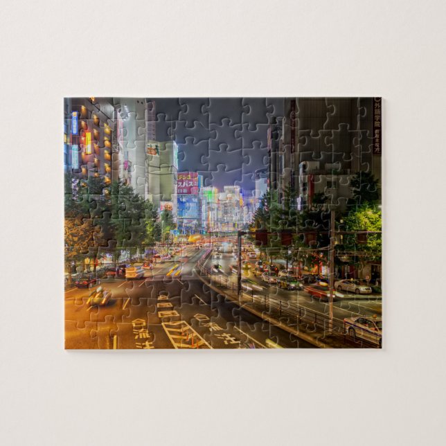 Tokyo Japan Night Time Lights Jigsaw Puzzle (Horizontal)