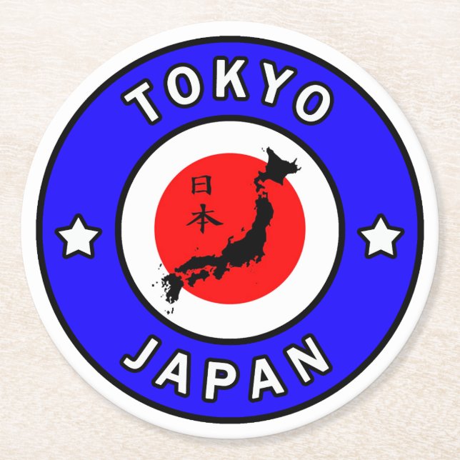 Tokyo Japan Round Paper Coaster (Front)