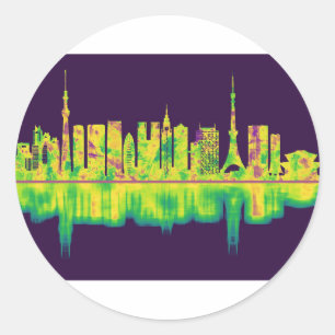 Tokyo Japan Skyline Classic Round Sticker
