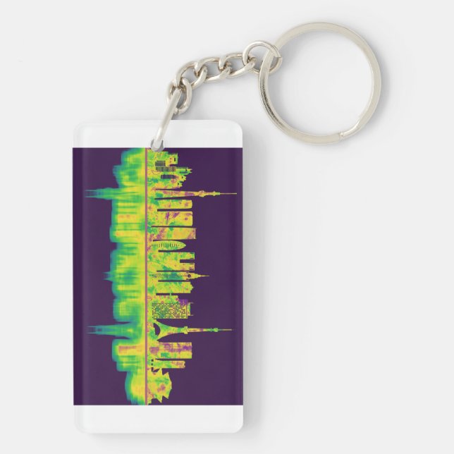 Tokyo Japan Skyline Key Ring (Back)
