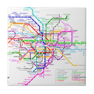 Tokyo Japan Subway Map Ceramic Tile