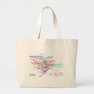 Tokyo Japan Subway Map Large Tote Bag