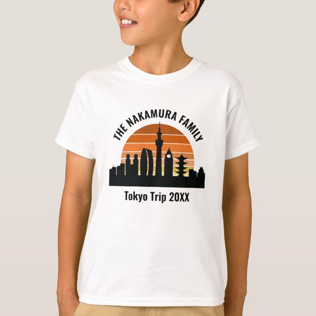 Tokyo Japan Sunset Custom Vacation Kids T-Shirt (Front)