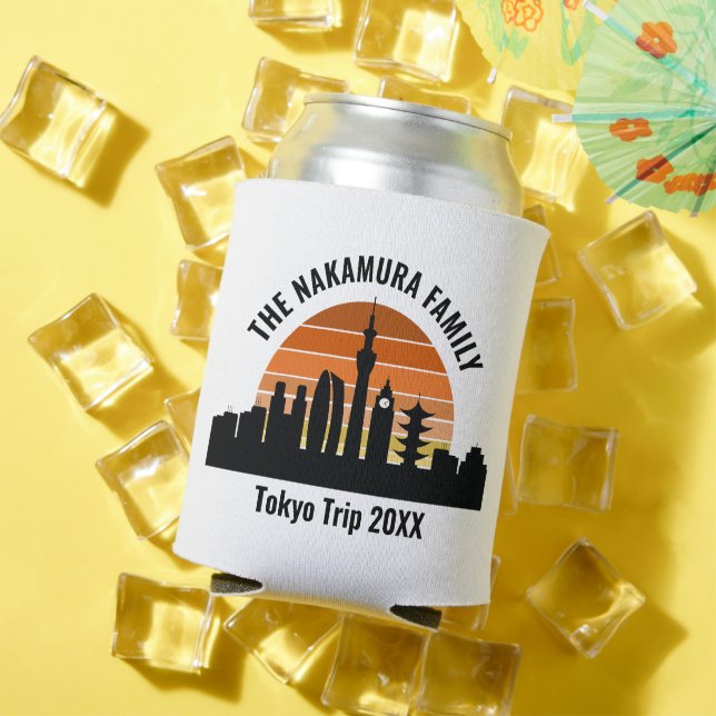 Tokyo Japan Sunset Custom Vacation Souvenir Can Cooler (In Situ Summer)