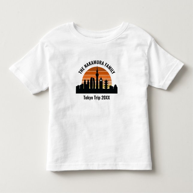 Tokyo Japan Sunset Custom Vacation Toddler T-Shirt (Front)