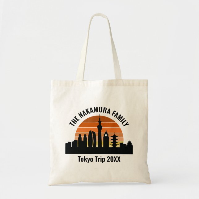 Tokyo Japan Sunset Custom Vacation Tote Bag (Front)