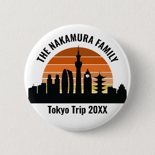 Tokyo Japan Sunset Personalized Vacation 6 Cm Round Badge