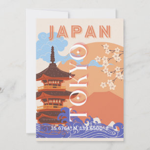 Tokyo Japan Travel Art Holiday Card