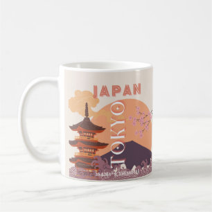 Tokyo Japan Travel Art, Vintage Travel Art Coffee Mug