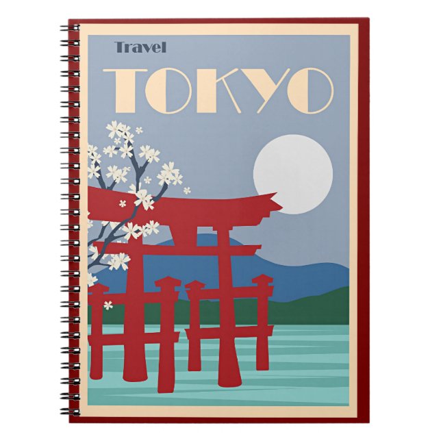 Tokyo, Japan Travel Poster Notebook (Front)