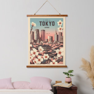 Tokyo Japan travel vintage gifts Hanging Tapestry