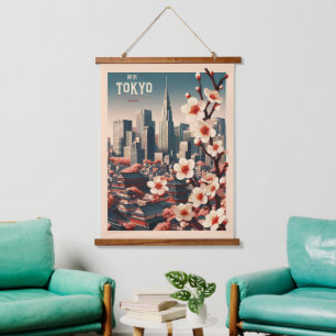 Tokyo Japan travel vintage gifts Hanging Tapestry