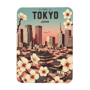Tokyo Japan travel vintage gifts Magnet