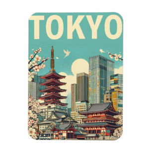 Tokyo Japan travel vintage gifts Magnet