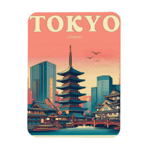 Tokyo Japan travel vintage gifts Magnet