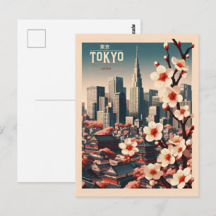 Tokyo Japan travel vintage gifts Postcard