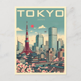 Tokyo Japan travel vintage gifts  Postcard
