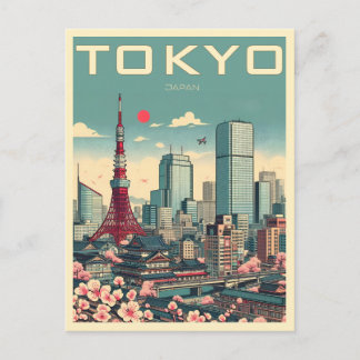 Tokyo Japan travel vintage gifts Postcard