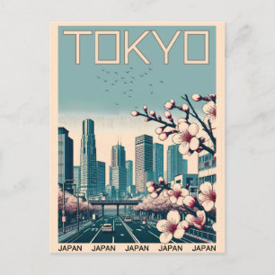 Tokyo Japan travel vintage gifts  Postcard