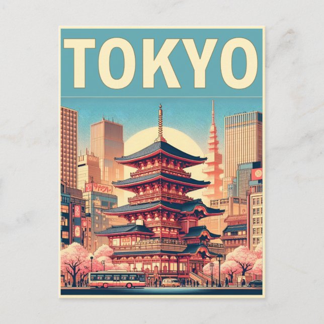 Tokyo Japan travel vintage gifts  Postcard (Front)