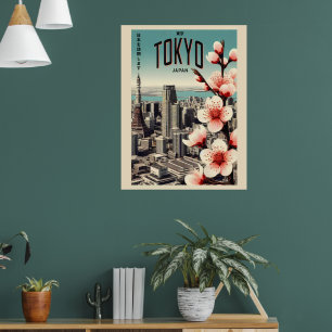 Tokyo Japan travel vintage gifts  Poster