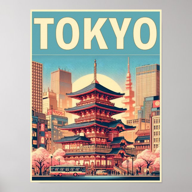 Tokyo Japan travel vintage gifts  Poster (Front)