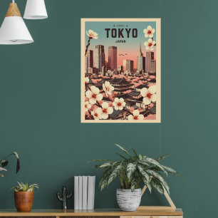 Tokyo Japan travel vintage gifts  Poster