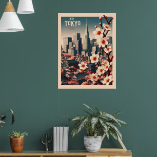Tokyo Japan travel vintage gifts  Poster