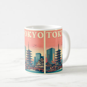 Tokyo Japan travel vintage magnitic card gifts  Coffee Mug