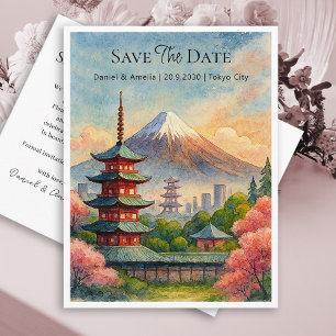 Tokyo Japan Wedding Save The Date  Postcard
