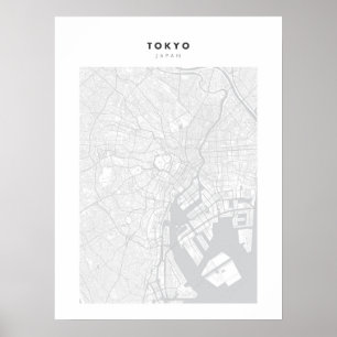 Tokyo - Japan White City Map Poster