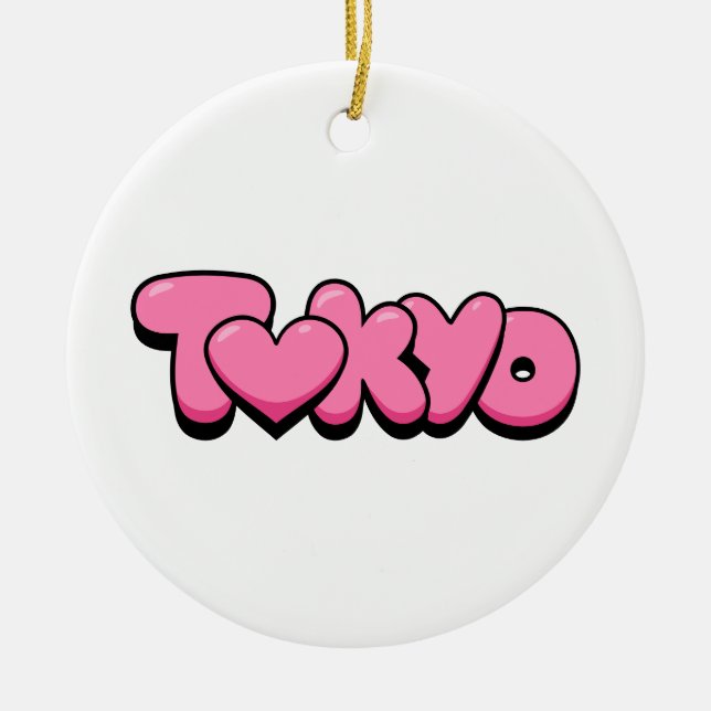 Tokyo Love Ceramic Ornament (Front)