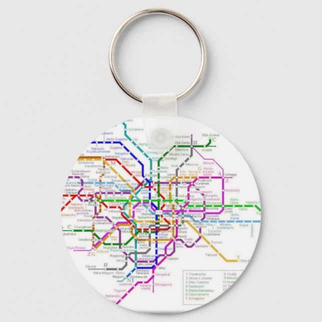 Tokyo Metro Map Key Ring (Front)