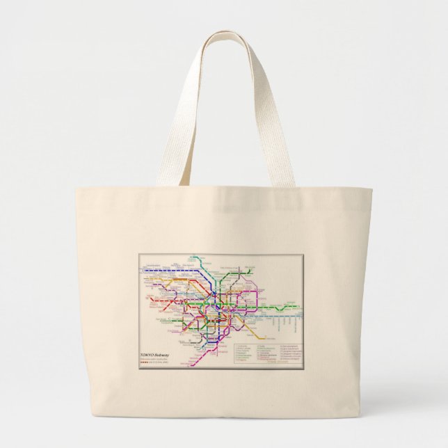 Tokyo Metro Map Large Tote Bag (Front)