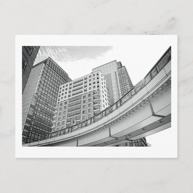 Tokyo Monorail: Shiodome, Tokyo Postcard (Front)