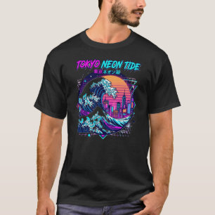 Tokyo Neon Tide Shirt Retro Synthwave Wave Graphic