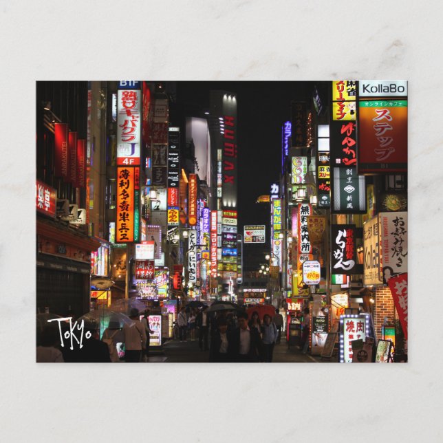 Tokyo Neons by night Postcard (Front)
