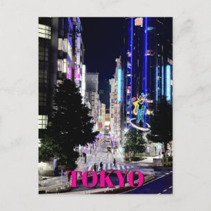Tokyo Nightlife in Colour Glowing Neon Cityscape Postcard