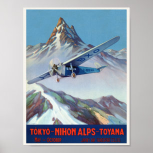 Tokyo - Nihon Alps - Toyama Japan Vintage Poster