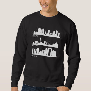 Tokyo Osaka Kyoto Japan Cities Skyline Sweatshirt