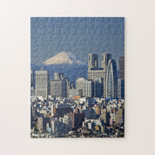 Tokyo, Shinjuku District Skyline, Mount Fuji Jigsaw Puzzle