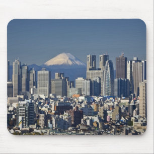 Tokyo, Shinjuku District Skyline, Mount Fuji, Mouse Pad