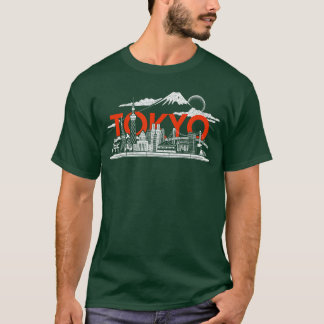 Tokyo Skyline Japan Art MtFuji Skytree Shinkansen  T-Shirt